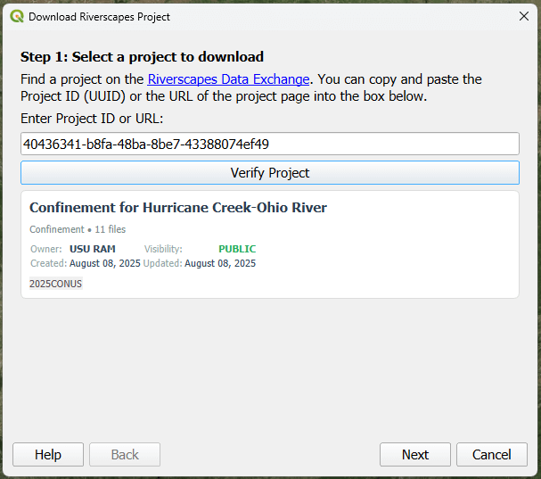 Verify step in download dialog